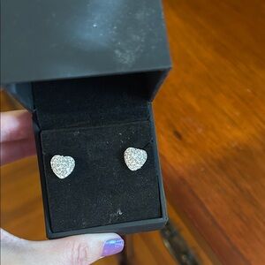 .925 Silver Heart Stud Earrings